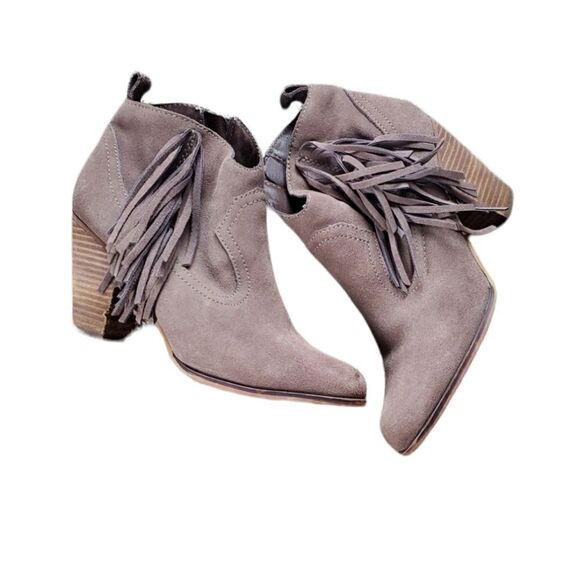 Steve Madden Light Brown Taupe Ankle Suede Booties - Picture 1 of 7